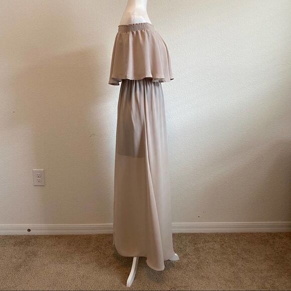 𝅺show me your Mumu Nude Hacienda Boho Convertible Bridesmaid Maxi Dress Small - Picture 6 of 13